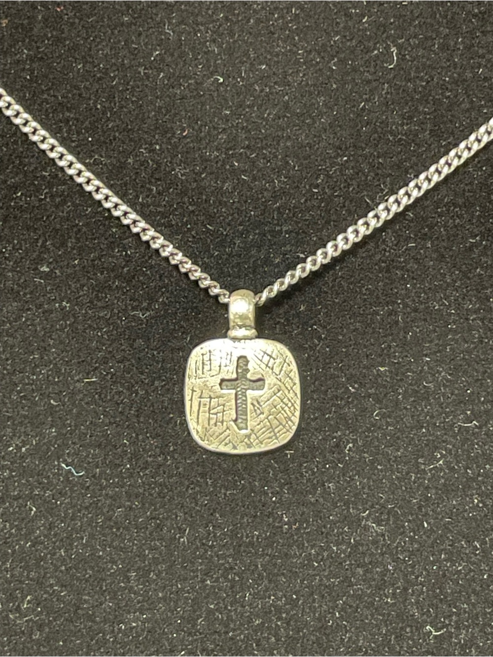Silpada Silver Cross Textured Pendant Necklace - Silver
